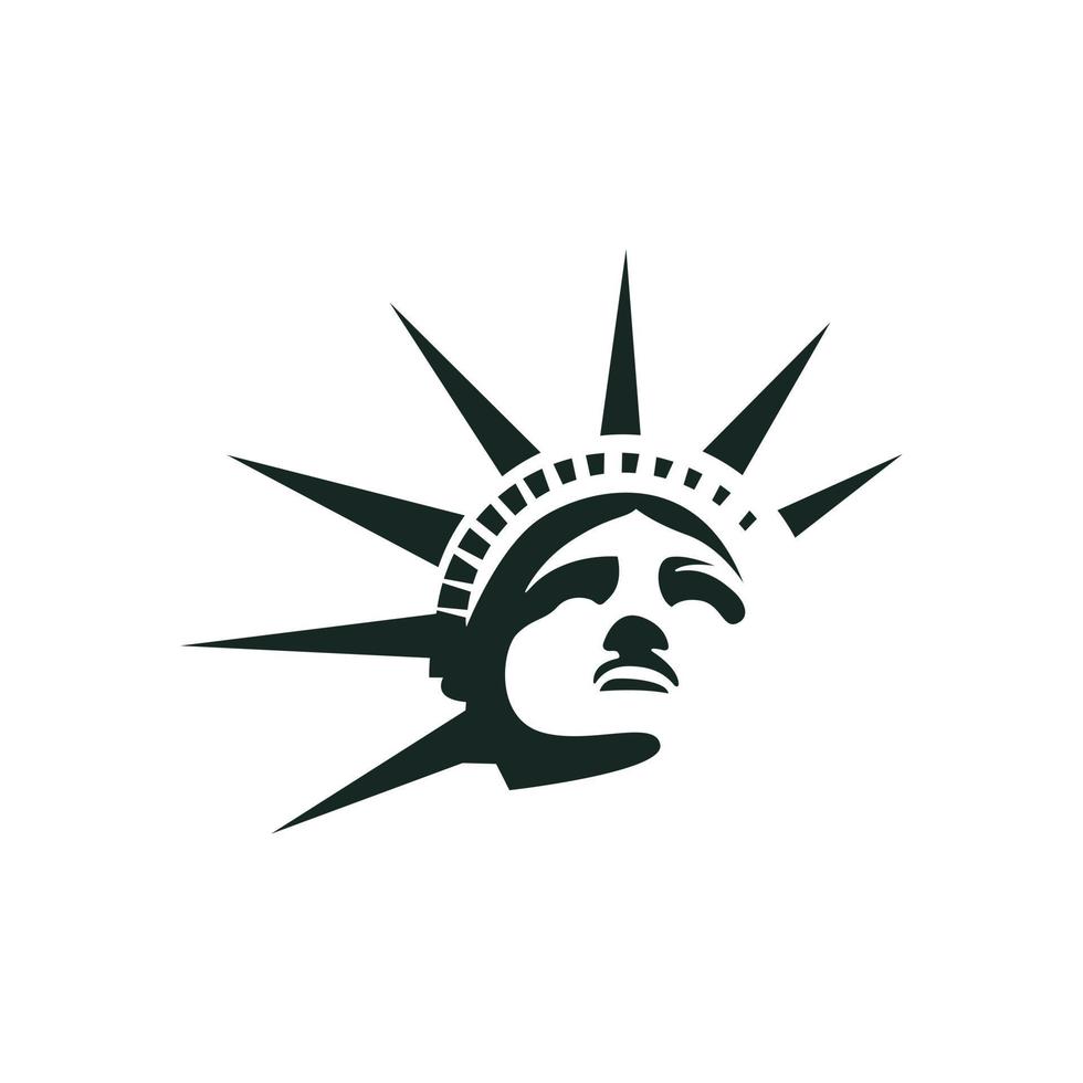 vector de diseño de logotipo de silueta de estatua de la libertad