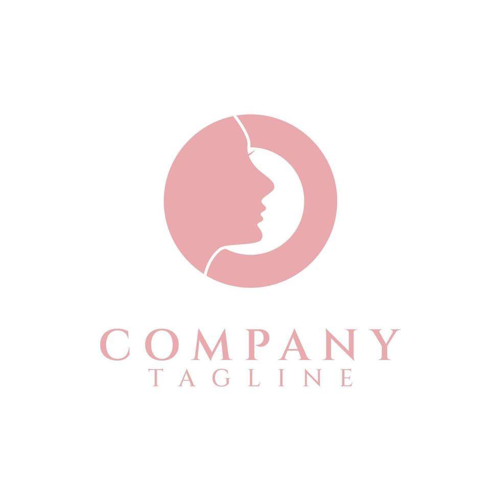 Initial Letter O Beauty Girl Woman Face Silhouette Logo Design Vector