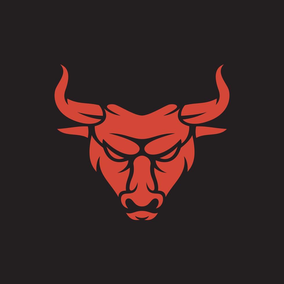 Bull Buffalo Ox Cow Cattle Head Angry Mascot Logo Design Vector