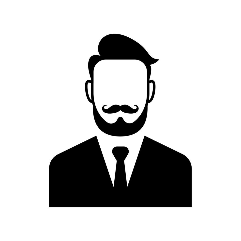 icono de vector de hombre de negocios de barba
