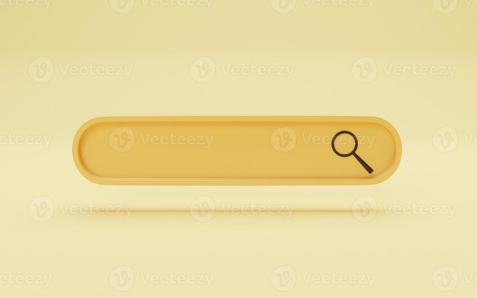 Search bar icon on yellow background , Web search engine and SEO Search Engine Optimization concept by 3D rendering. photo