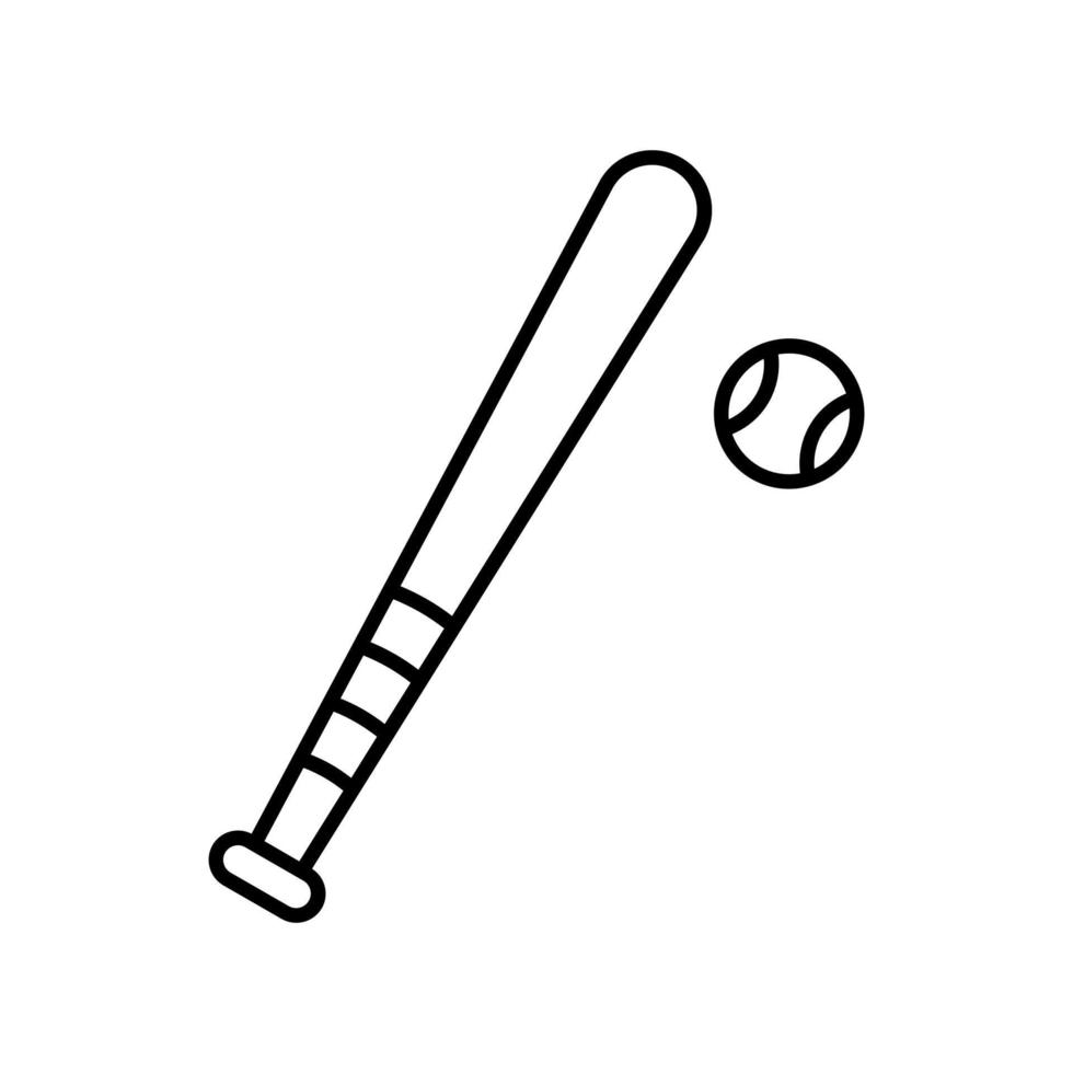 icono de vector de bate de béisbol y softbol