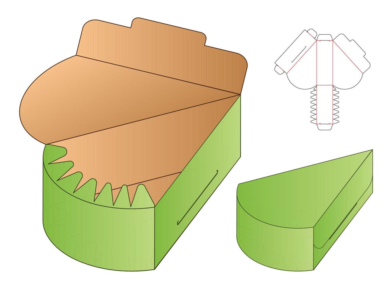 diseño de plantilla troquelada de embalaje de caja. Maqueta 3d vector