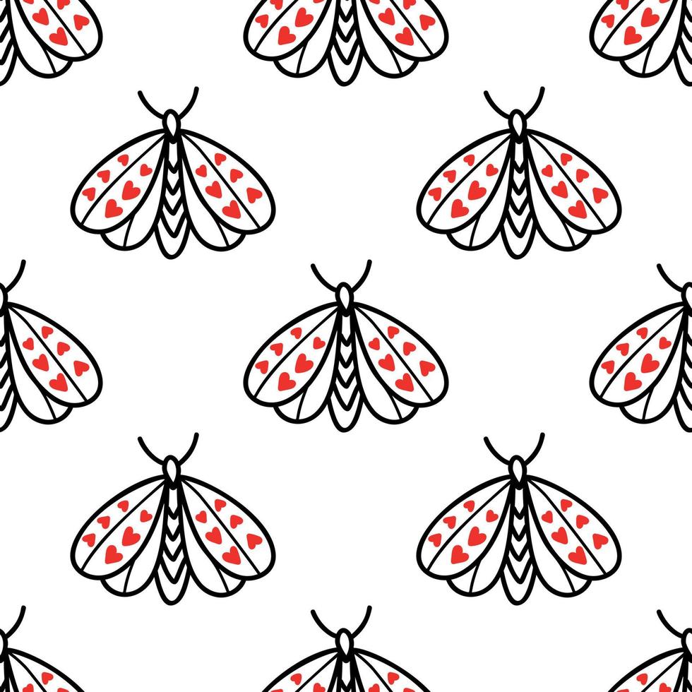 Seamless pattern with butterflies and moths vector