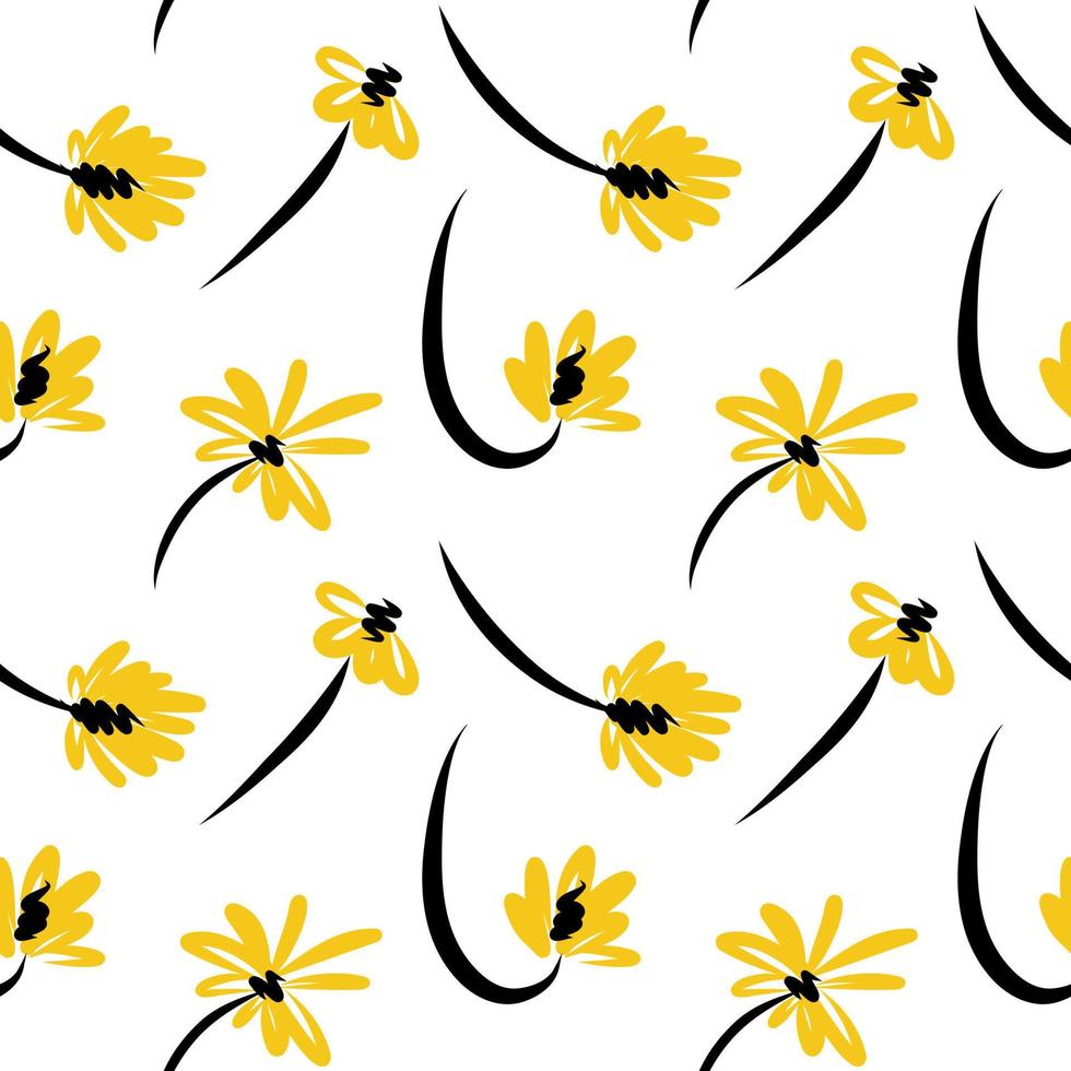 pattern of yellow dandelions.Vector illustration vector