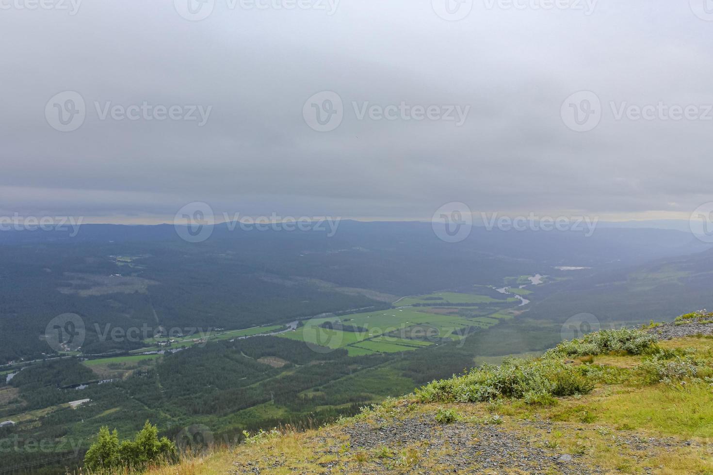 View from Veslehodn Veslehorn to the Norwegian landscape of Norway. photo