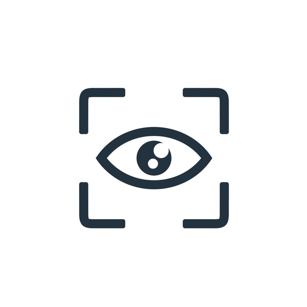 Simple and modern style flat design eye scan vector icon isolated on a white background. security check symbol for web and mobile applications. Vector illustration