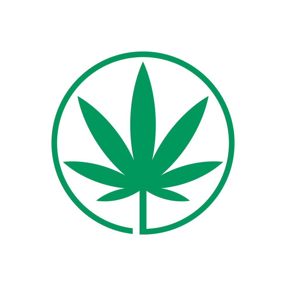 CBD Cannabis Marijuana Hemp Pot leaf Herb Logo Design Vector