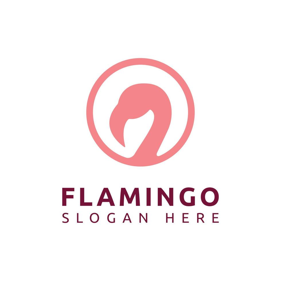 Pink Flamingo Logo Design Vector