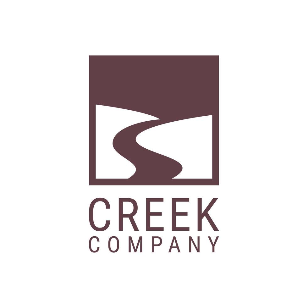 Winding River Creek Road Symbol Logo Design Vector