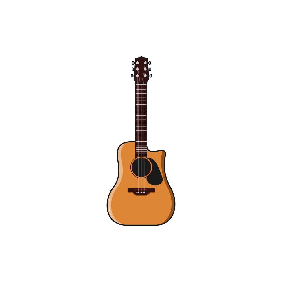 ilustración de dibujos animados del vector de icono de guitarra acústica, adecuada para su necesidad de diseño, logotipo, ilustración, animación, etc.