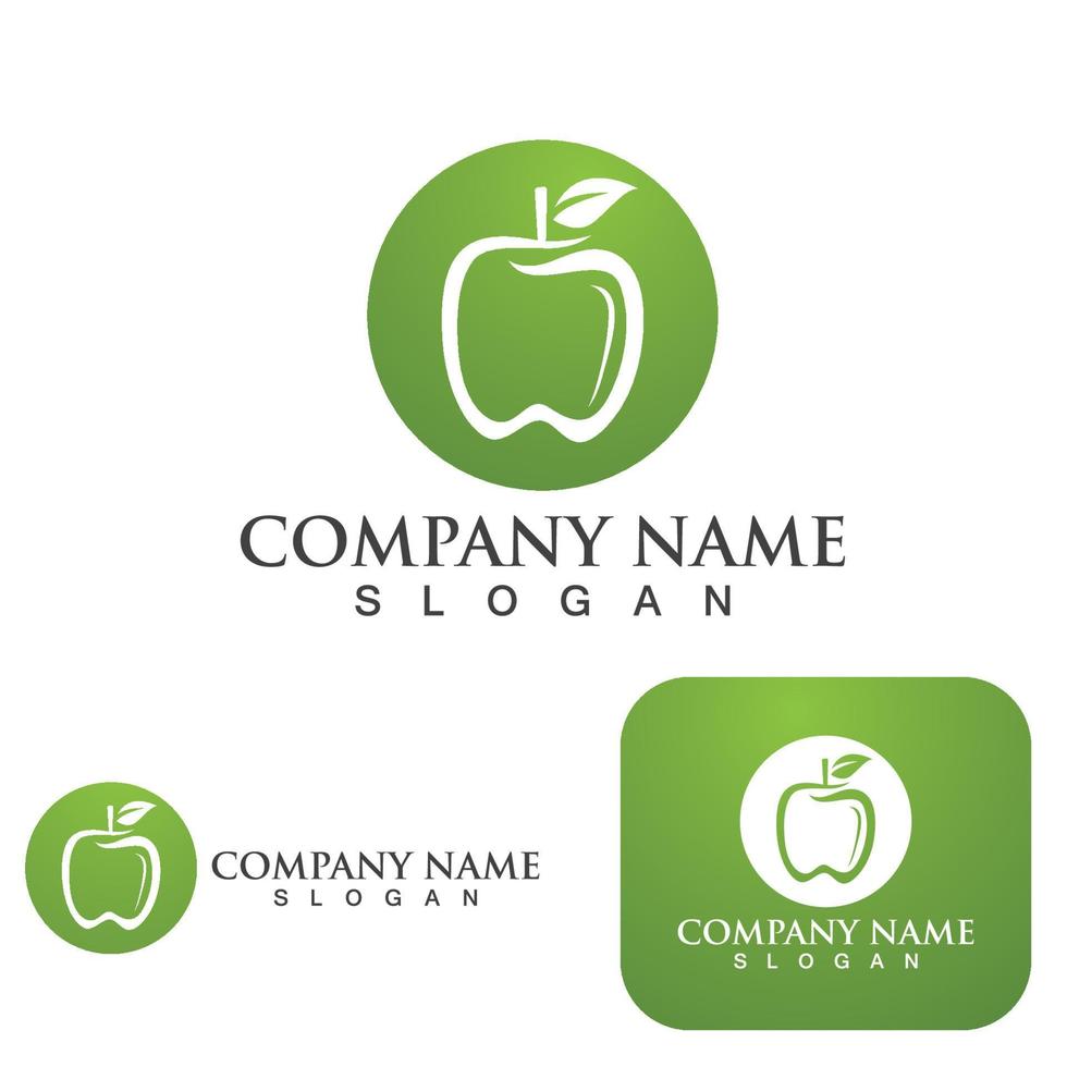 ilustración de vector de logotipo de icono de manzana
