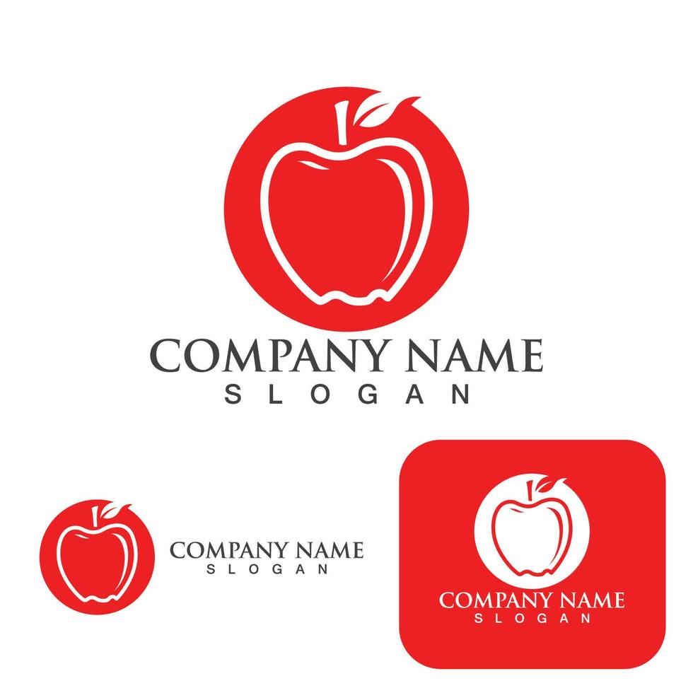 ilustración de vector de logotipo de icono de manzana