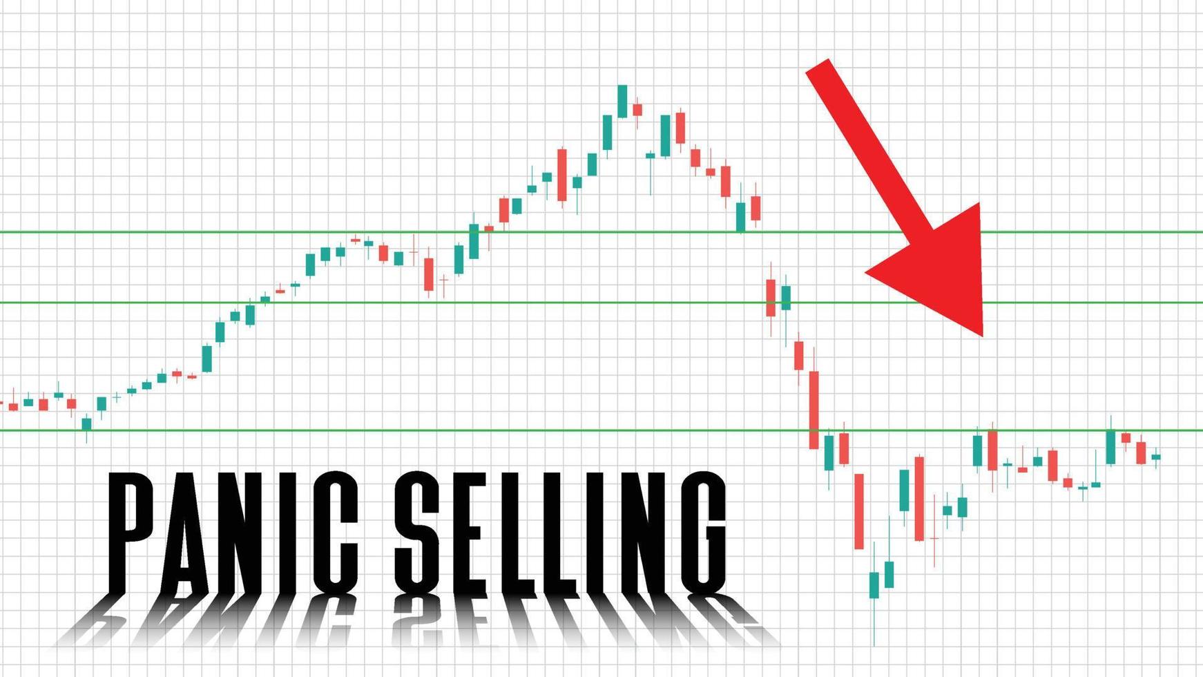 Antecedentes abstractos de la venta de pánico en el gráfico del mercado de valores sobre fondo blanco. vector