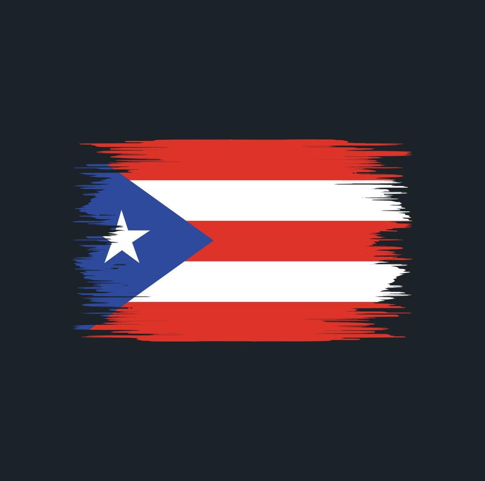 cepillo de bandera de puerto rico vector