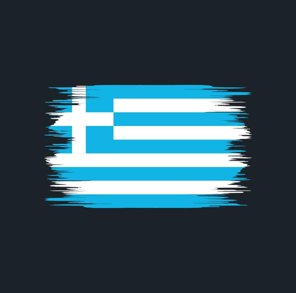 pincel de bandera de grecia vector