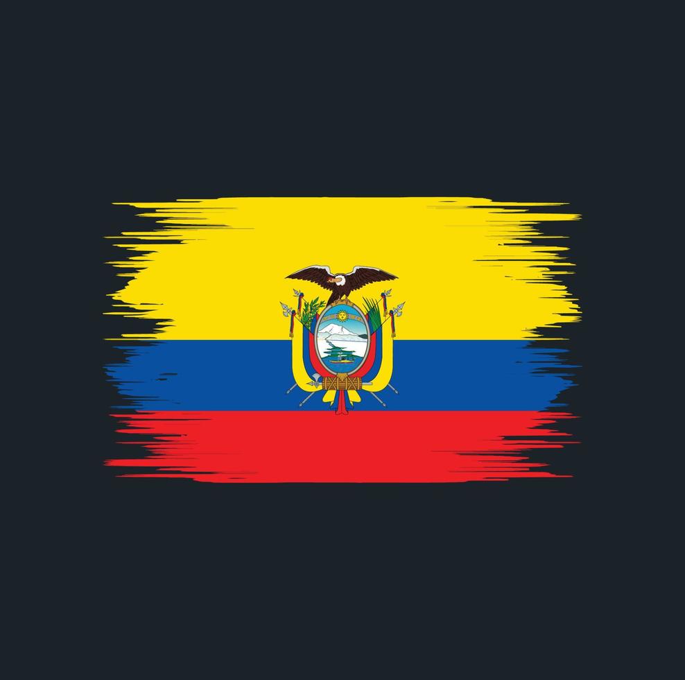 cepillo de bandera de ecuador vector