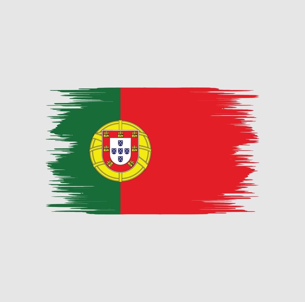 pincel de bandera de portugal vector