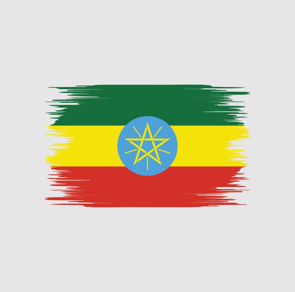 Ethiopia Flag Brush vector