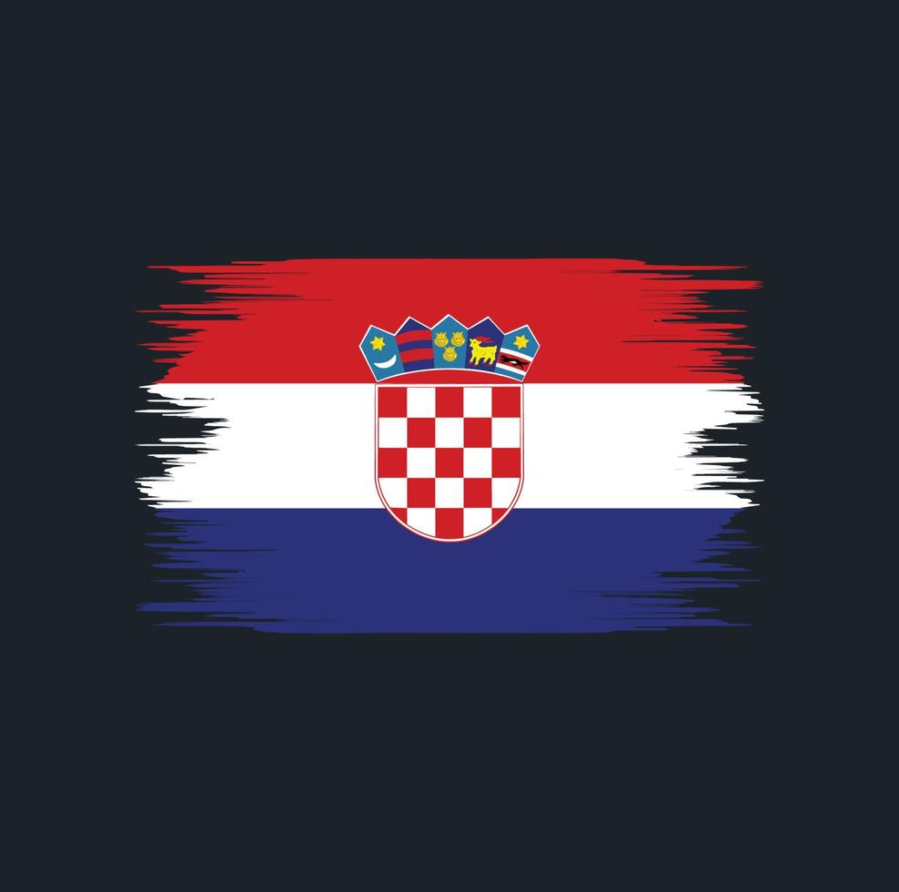 cepillo de bandera de croacia vector