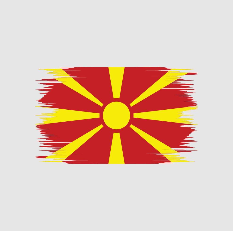 North Macedonia Flag Brush vector
