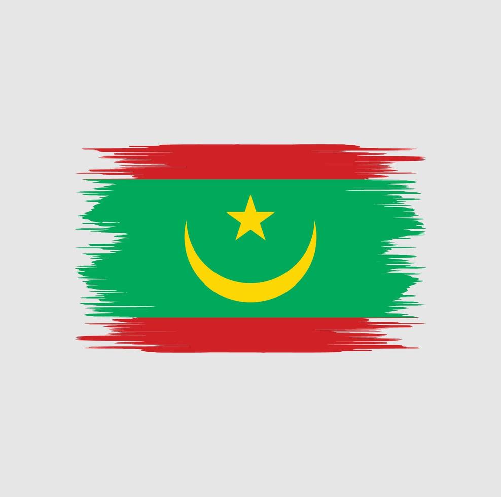 cepillo de bandera de mauritania vector