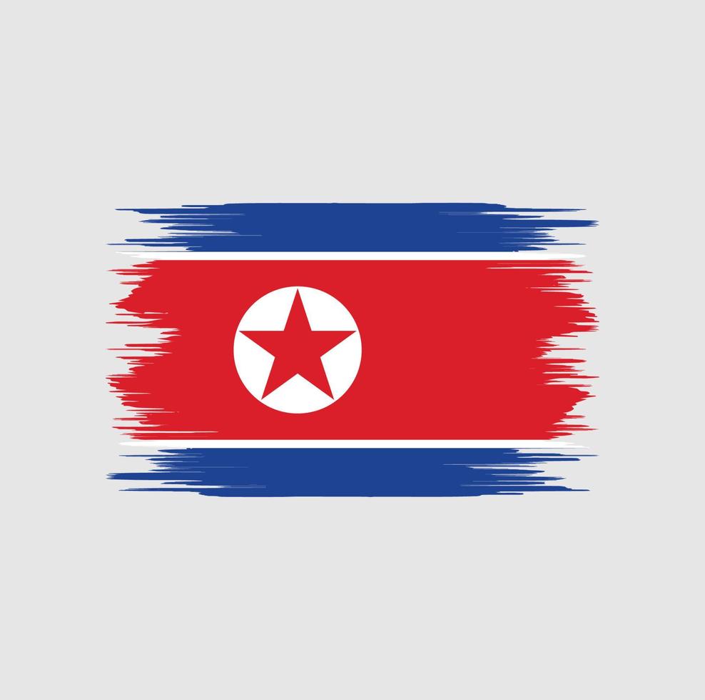 pincel de bandera de corea del norte vector