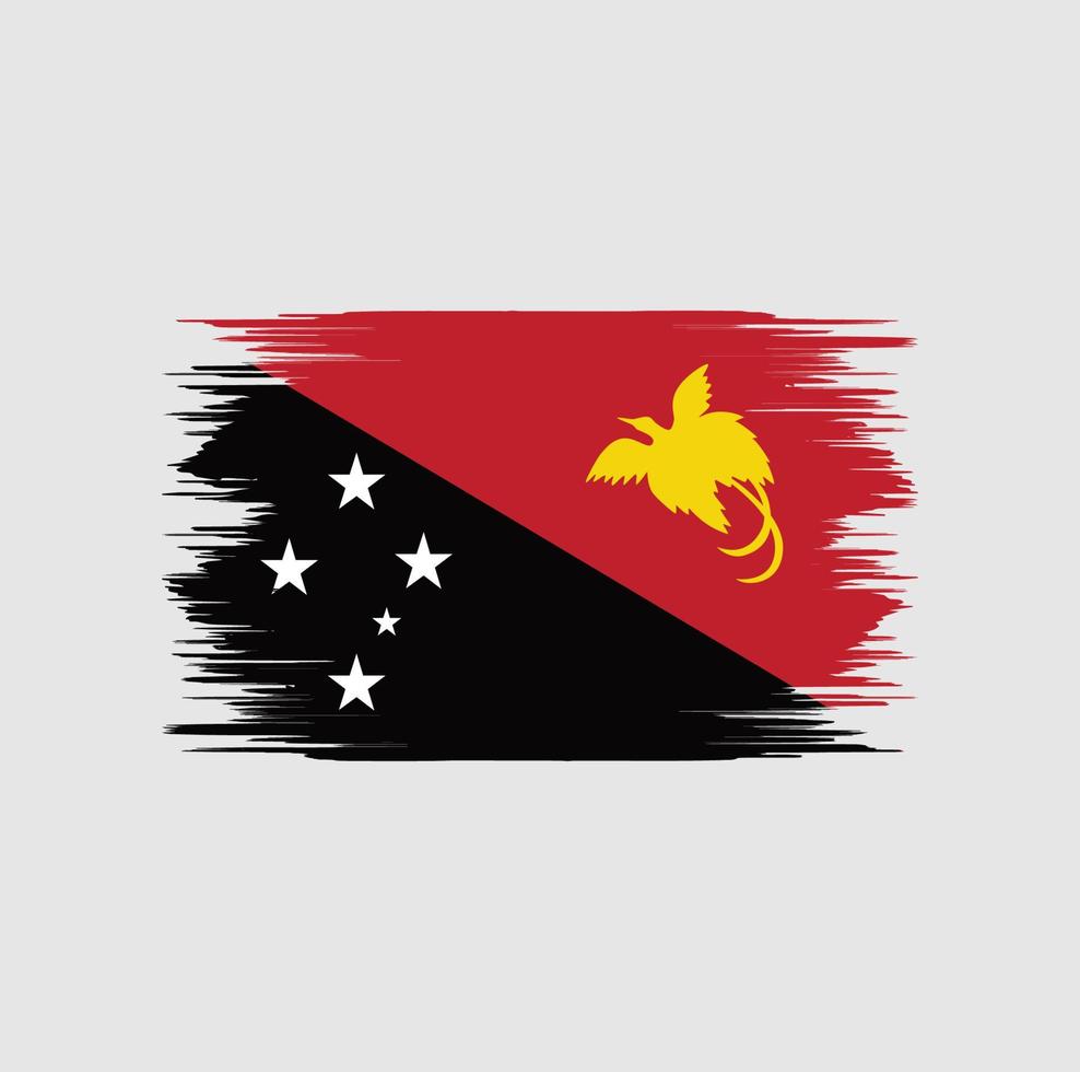 pincel de bandera de papua nueva guinea vector