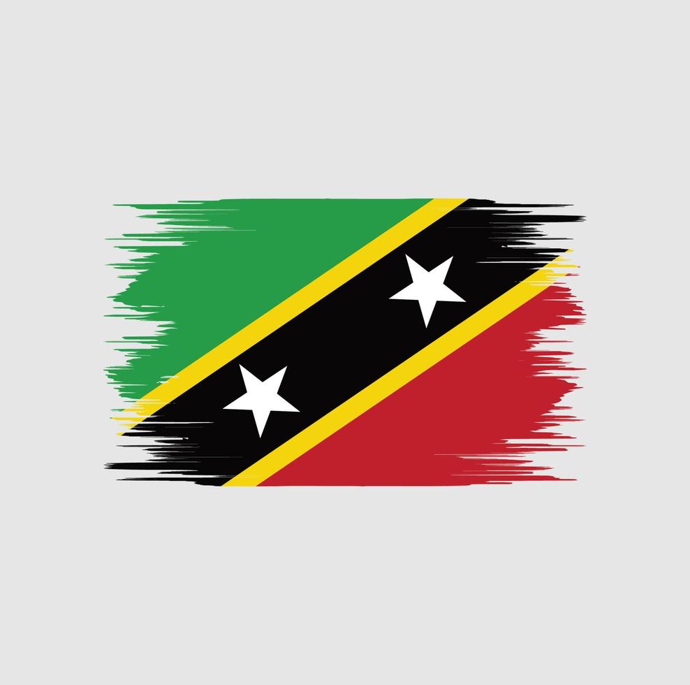 Saint Kitts and Nevis Flag Brush vector