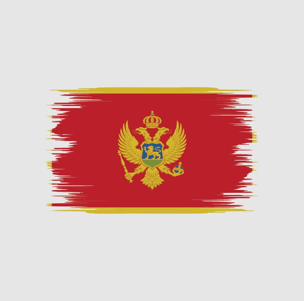Montenegro Flag Brush vector
