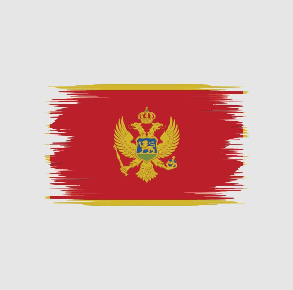 cepillo de bandera de montenegro vector