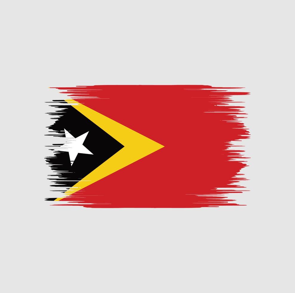 Timor Leste Flag Brush vector