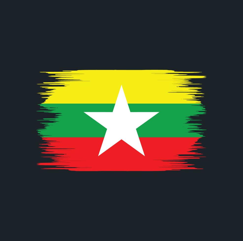 cepillo de bandera de myanmar vector