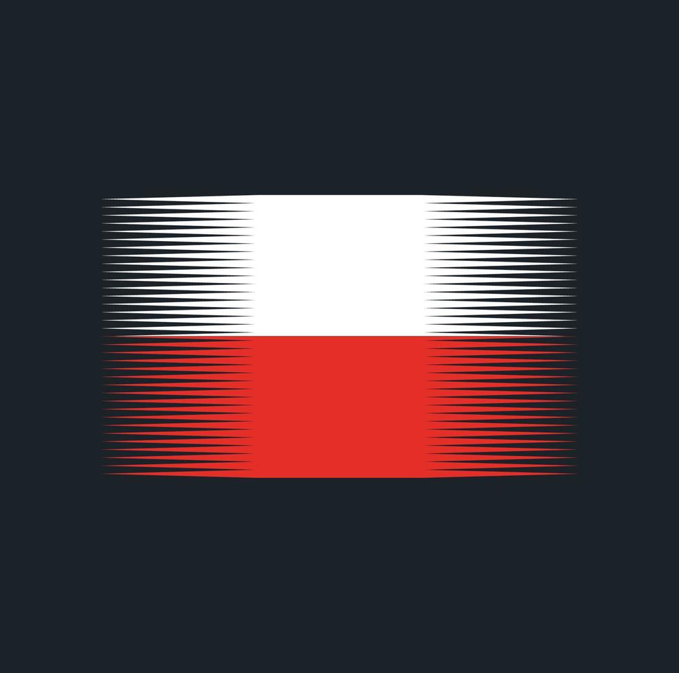 cepillo de bandera de polonia. bandera nacional vector