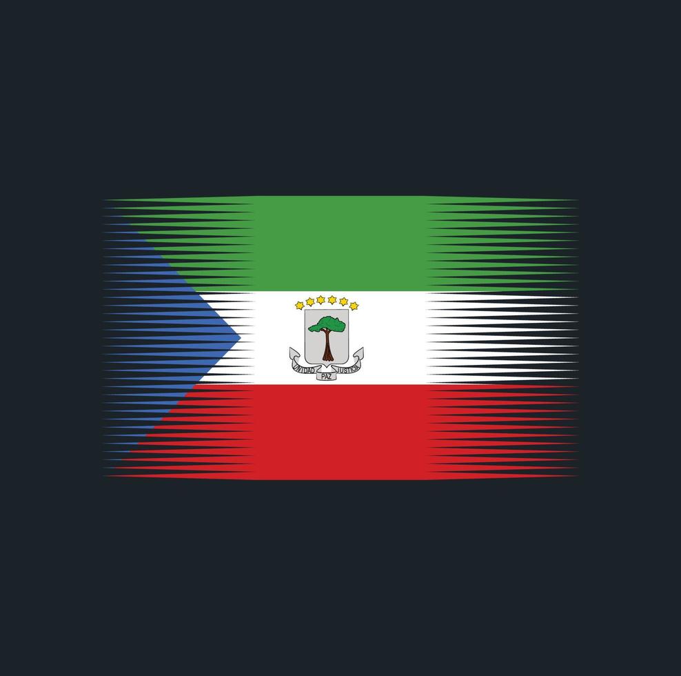 Equatorial Guinea Flag Brush. National Flag vector