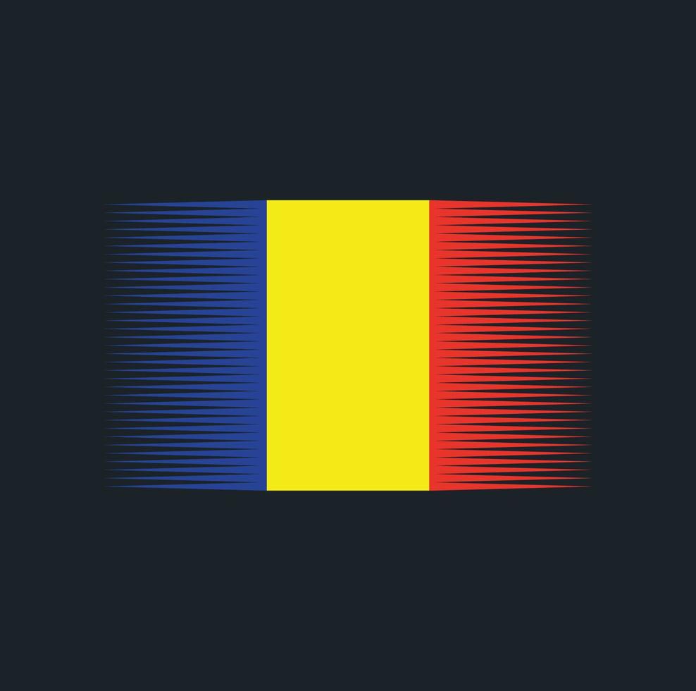 cepillo de bandera de rumania. bandera nacional vector