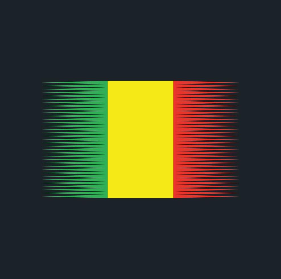 Mali Flag Brush. National Flag vector