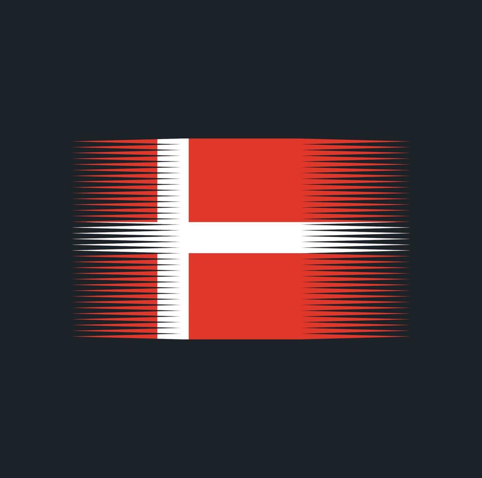 Denmark Flag Brush. National Flag vector