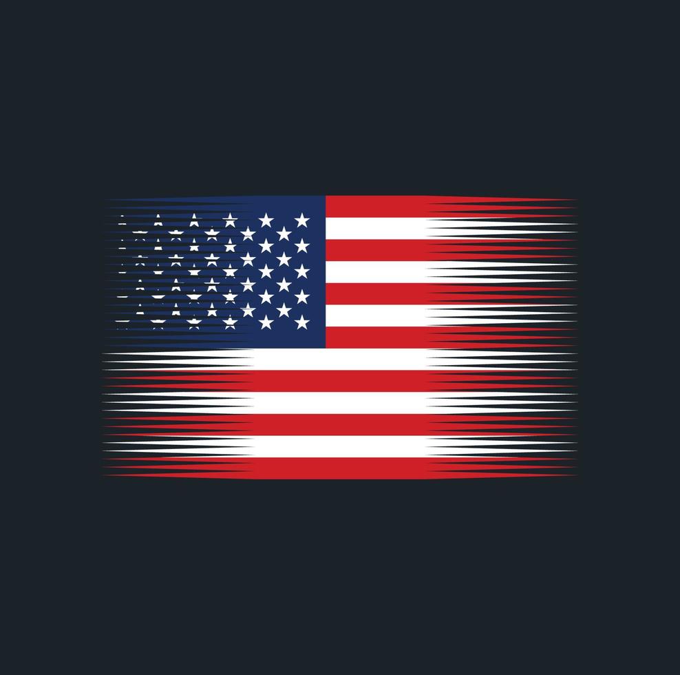 cepillo de bandera americana. bandera nacional vector