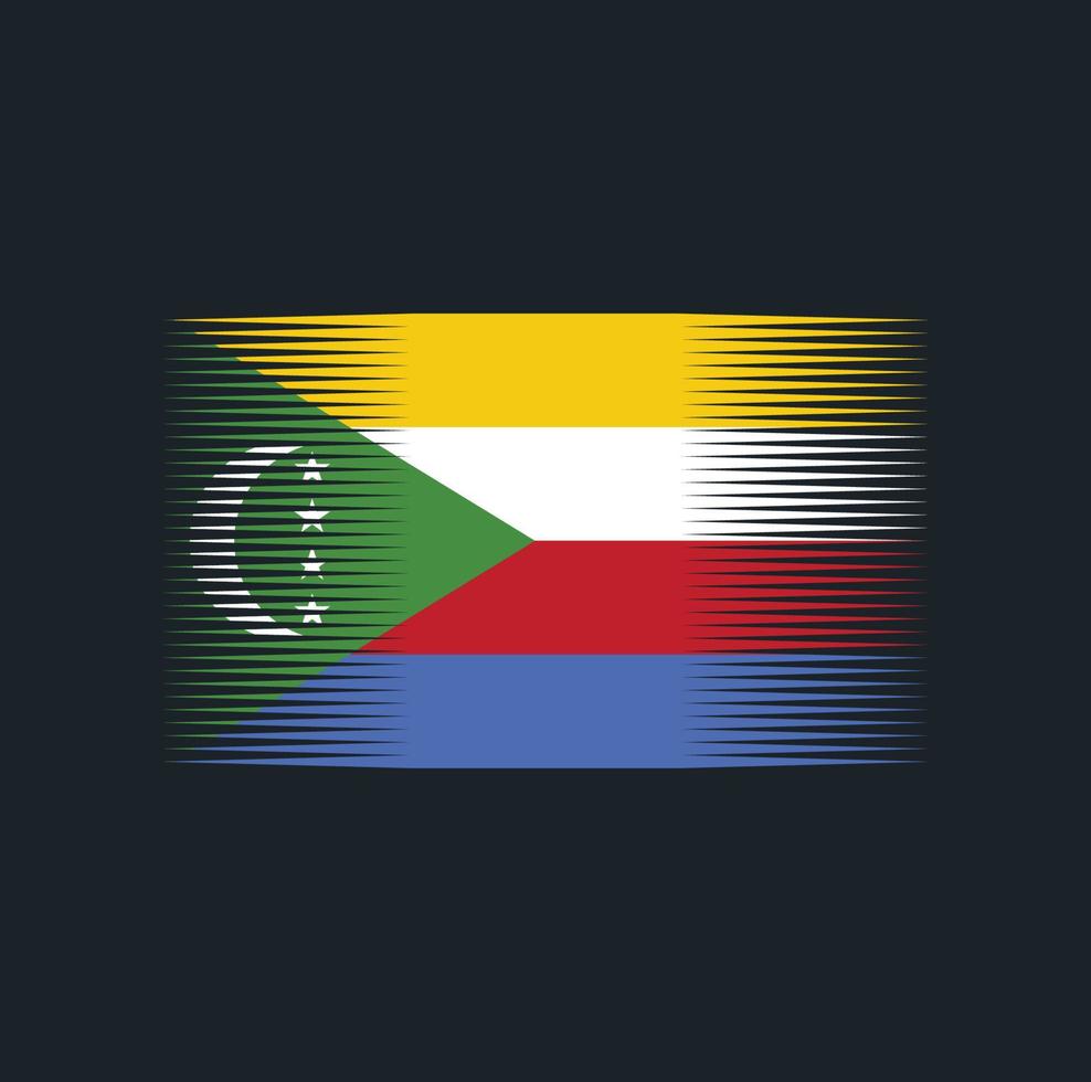Comoros Flag Brush. National Flag vector