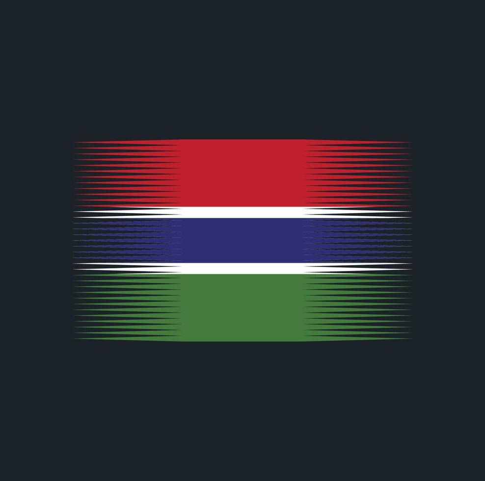 pincel de bandera de gambia. bandera nacional vector