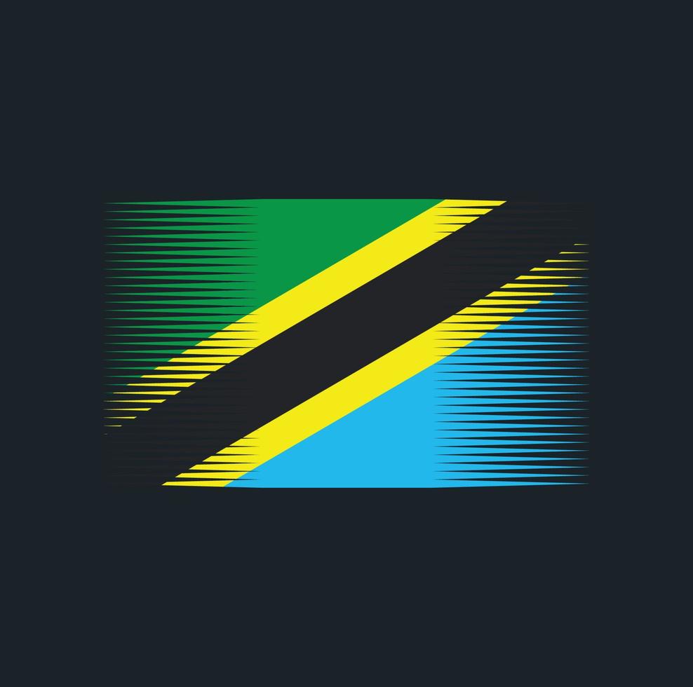 Tanzania Flag Brush. National Flag vector