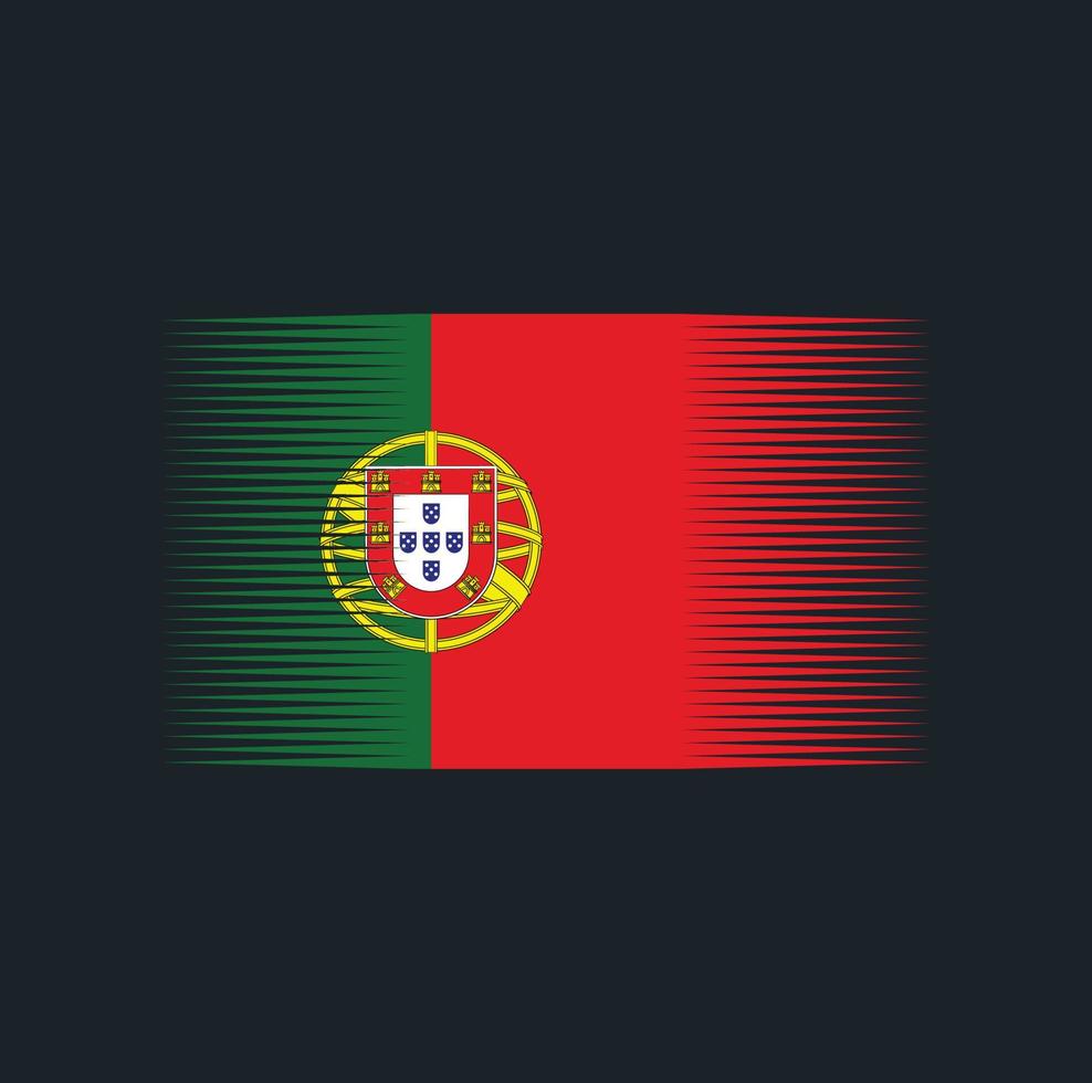 Portugal Flag Brush. National Flag vector