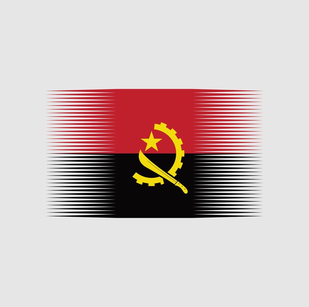 cepillo de bandera de angola. bandera nacional vector