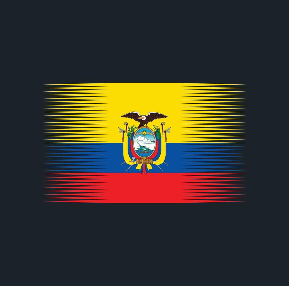 Ecuador Flag Brush. National Flag vector