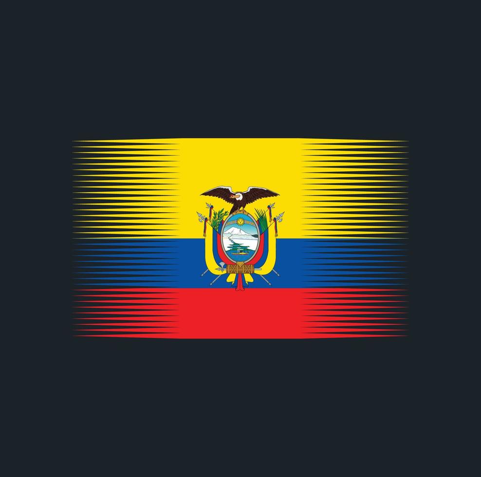 cepillo de la bandera de ecuador. bandera nacional vector