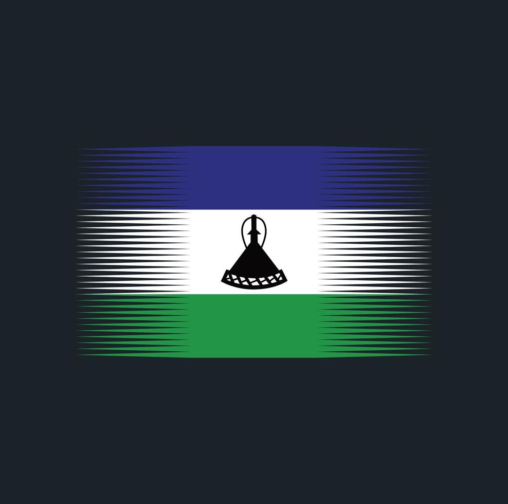 Lesotho Flag Brush. National Flag vector