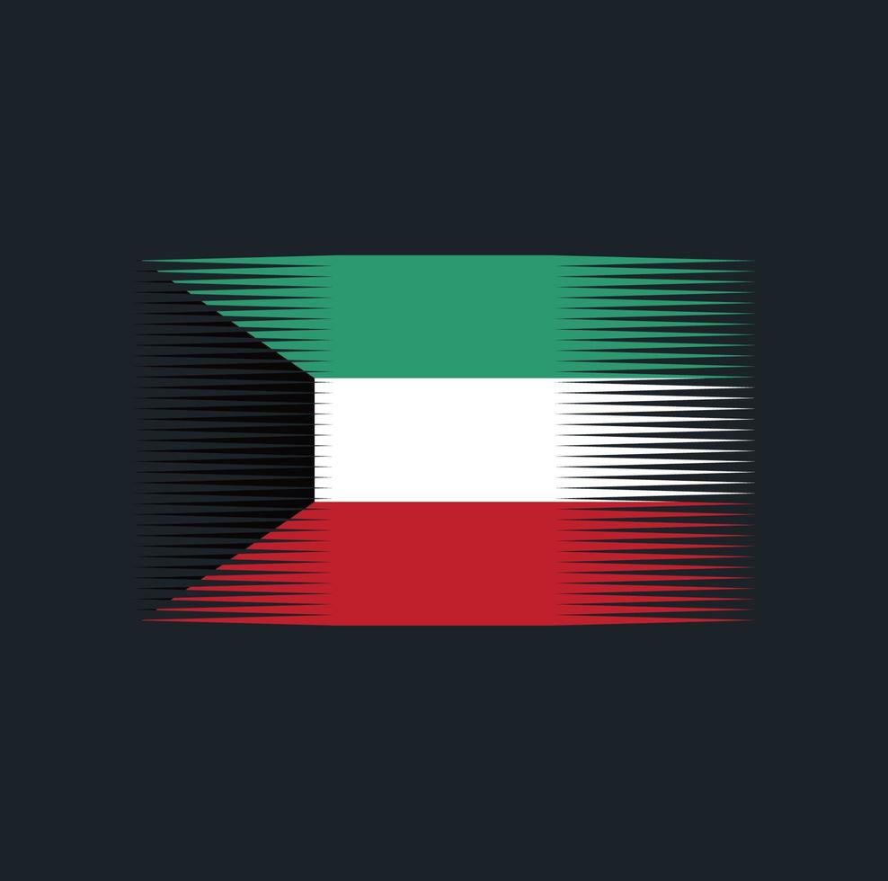 Kuwait Flag Brush. National Flag vector