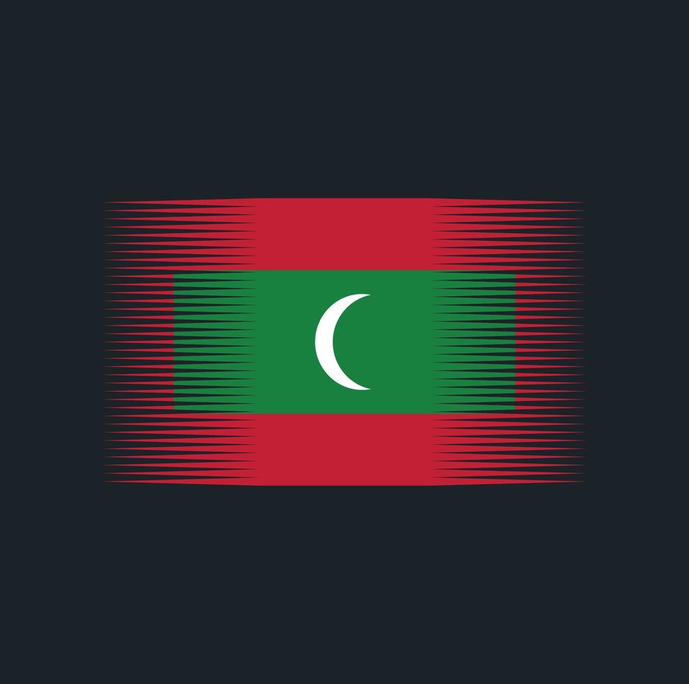 cepillo de bandera de maldivas. bandera nacional vector