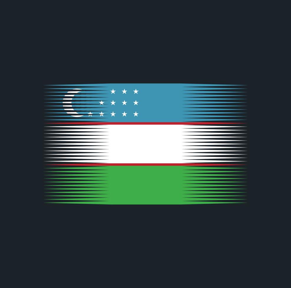 Uzbekistan Flag Brush. National Flag vector